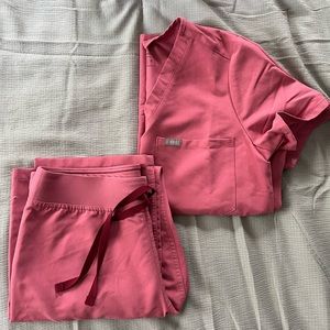 Figs Pink Scrubs Set